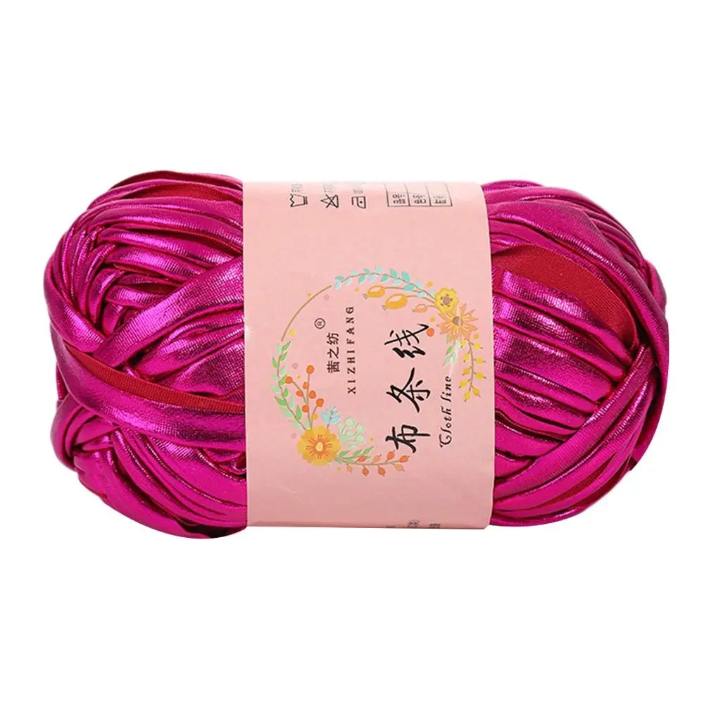 Novel Functional Imitation Leather Crochet Yarn Shiny Magic Color Yarn Ball For Cushion Sewing DIY Hand Knitting For T-Shirt