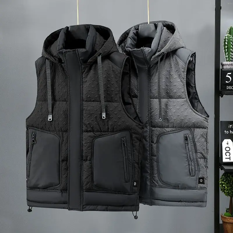 

New Men's Vest Winter Autumn Winter Thickened Sleeveless Jacket Warm Outerwear Vest