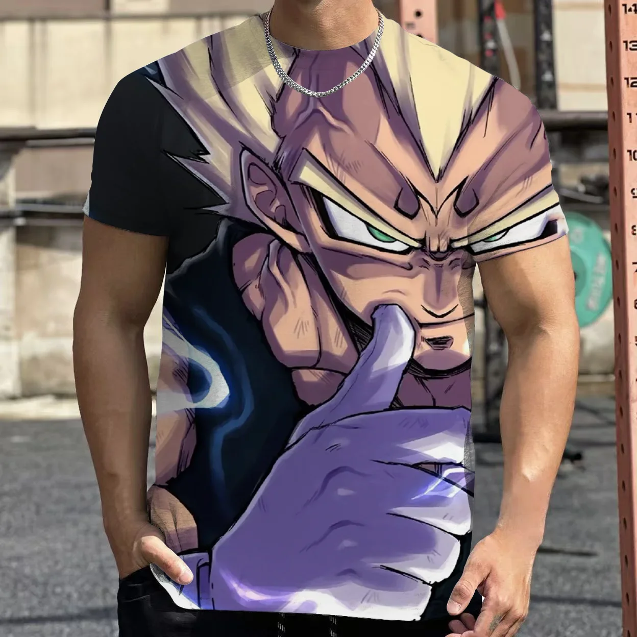 2025 moda Dragon Ball 3D Harajuku niños camiseta verano manga corta cuello redondo Goku Vegeta hombres Vegeta camisa Casual niños