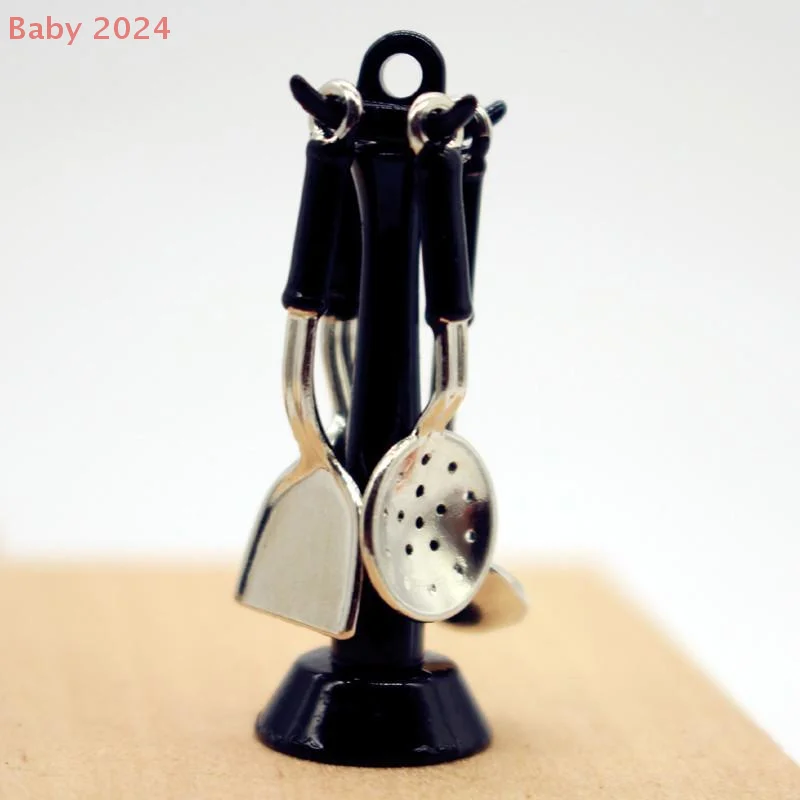 Dollhouse Kitchen Hanging Spoon Spatula Colander 5-piece Miniatures Model Kids Pretend Play Toy