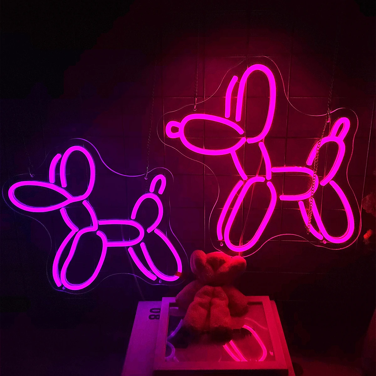 Luci al Neon per cani per la stanza, festa di compleanno per camera da letto per bambini decorazione per negozio di animali luci d'atmosfera a led per cani per creare l'atmosfera