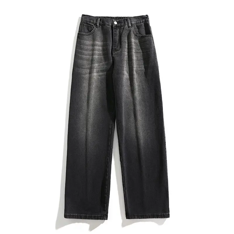 

Men's Jeans Comfortable Plus Size Spring And Autumn New Style Straight Leg Loose Casual American High Street Wide Leg Pants