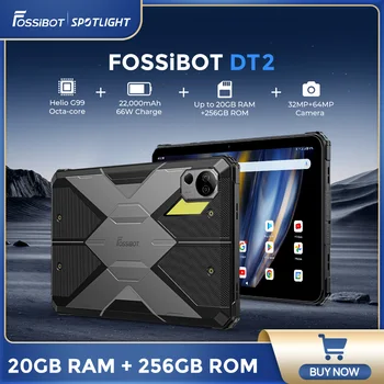 Fossibot Rugged Tablet DT2 Android 13 Pad Helio G99 22000mAh Battery 20GB+256GB 10.4" 2K Screen Tab Tablet PC Outdoor Lighting