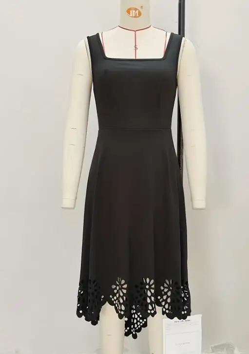 2026 New Fashion Casual Sexy Women's Skirt Elegant Irregular Stove Flower Hollow Tank Top Dress Female Clothing