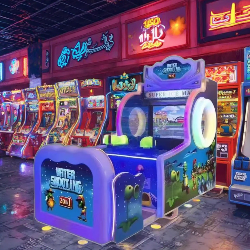 1pcs2-Person New Release Arcade Game Machine Redemption Plants Vs Zombies & Ice Man Shooting Skill Peashooter ShooterGameMachine