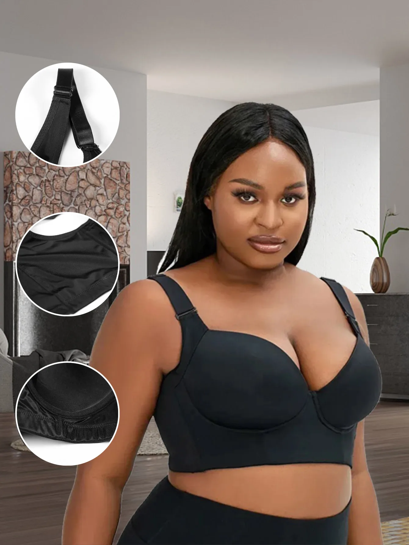 

Women Deep Cup Bra Hide Back Fat Underwear Shpaer Incorporated Full Back Coverage Plus Size Push Up Bra