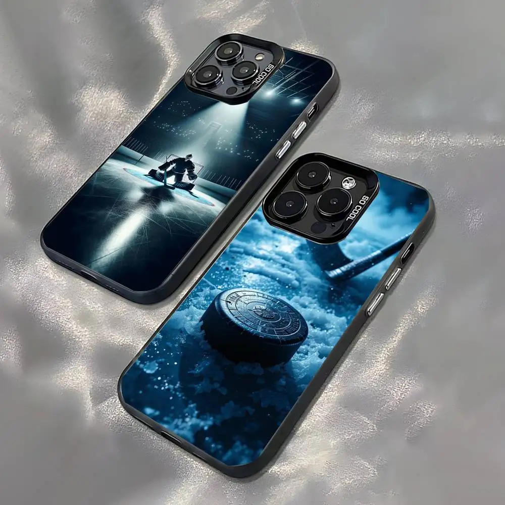 

Ice Hockey Rink Puck Phone Case For iPhone 17,16,15,14,13,12,11,Pro,XS,Max,Plus,Mini,SE Black Candy Matte Shockproof Cover