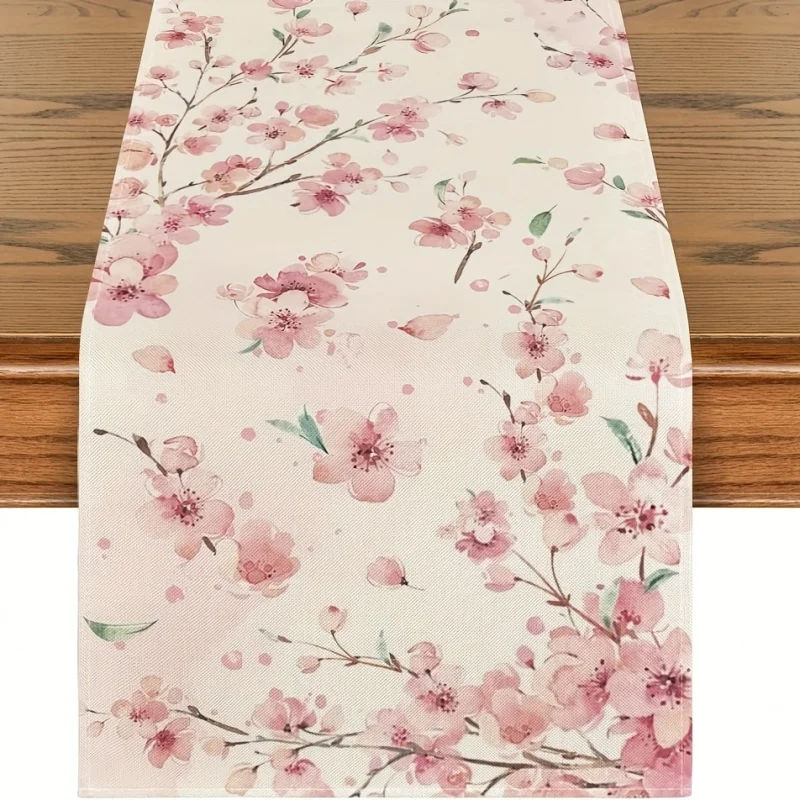 Spring And Summer Season Flowers, Cherry Blossoms, Tree Branches, Table Runner Decoration, Kitchen And Restaurant Decoration