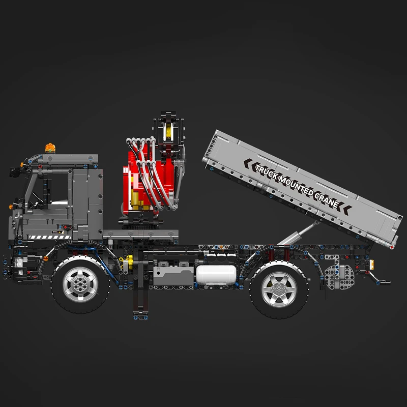 MOULD KING 19016 テクニカルカーおもちゃ、リモコン搭載輸送車両建設ブロック付きトラック、子供用ギフト
