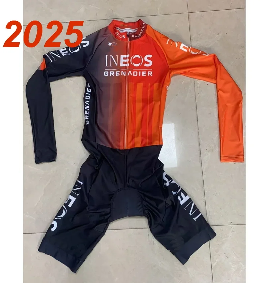 LASER CUT Skinsuit 2025 INEOS Grenadier TEAM Bodysuit LONG SLEEVE Cycling Jersey Bike Clothing Maillot Ropa Ciclismo