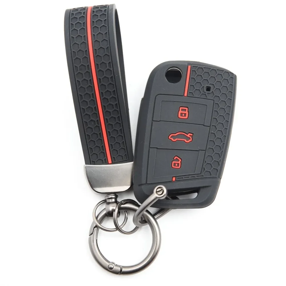 

Car Silicone Key Case Cover for VW Volkswagen Golf 7 MK7 Tiguan MK2 T-roc T-cross Skoda Octavia Kodiaq Karoq Seat Ateca Leon Fob