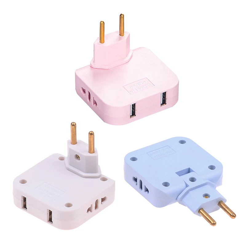 Verstelbare Eu Extension Plug Elektrische Adapter Met Usb Voor Mobiele Telefoon Opladen Converter