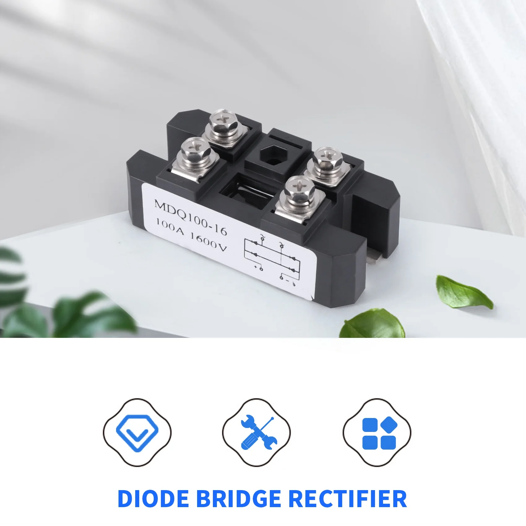 

A69Z MDQ 100A-1600V Черный однофазный диодный мостовой выпрямитель 100A Amp High Power 1600V