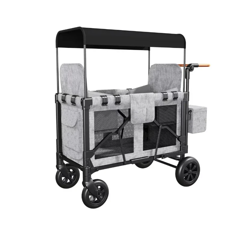 

2025 Новая двойная детская коляска на открытом воздухе, очень большая детская коляска, детский автомобиль для кемпинга, может сидеть или лежать с сиденьем