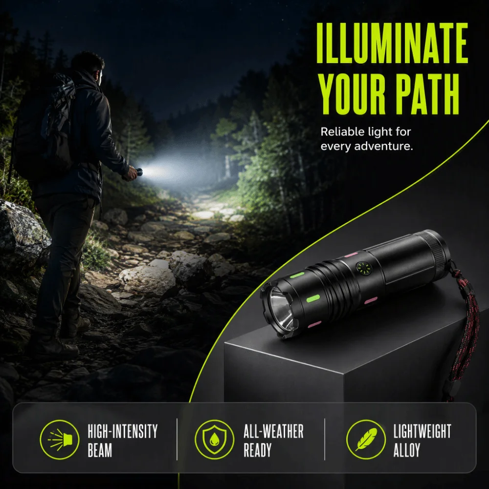 High-Intensity Long-Range Flashlight High Lumen Bright Digital Display Flashlight Type-C Charging Digital Display Small Torch