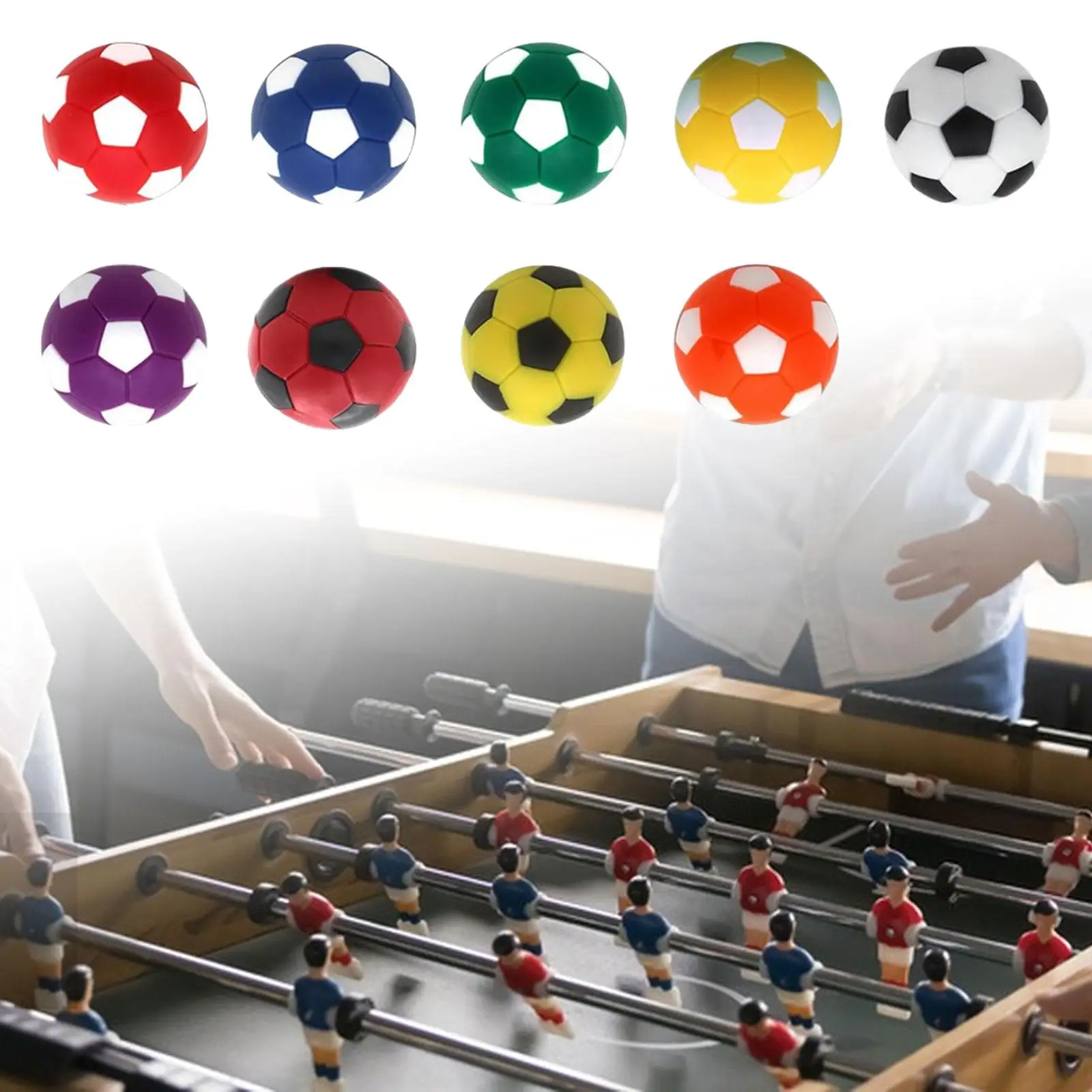 

9 Pieces Foosball Table Balls Mini 1.42 inch 36mm for Tabletop Game Finger Sport Match Toy Club Party Home Recreation Room