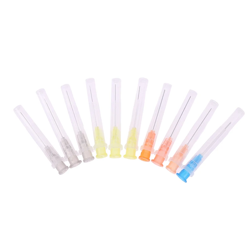 50pcs/Box Dental Irrigation Needle Tip Dental Root Canal Lateral Irrigation Needle Diameter 0.5/0.8mm Steel Material