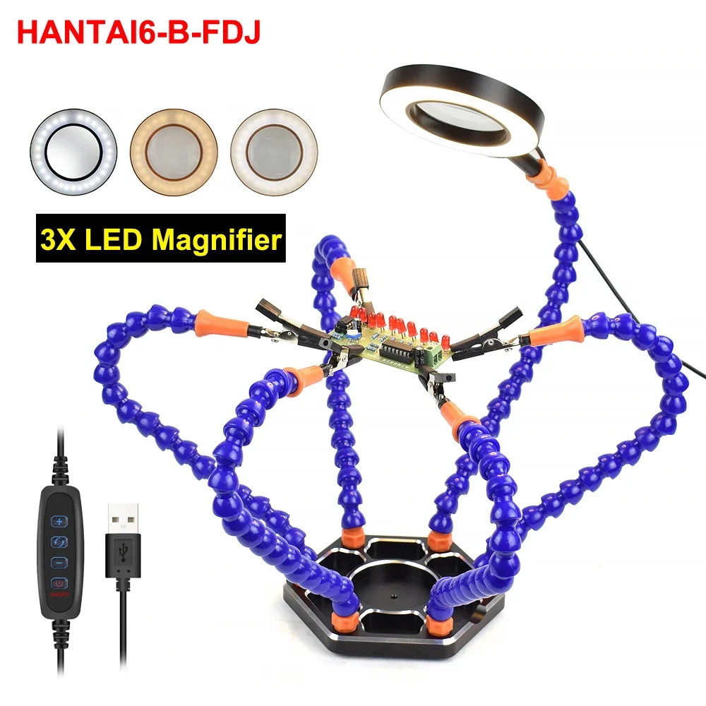 NEWACALOX-Soporte de PCB para soldadura de tercera mano, herramienta para ayudar a manualidades, estación de soldadura de Hobby, ventiladores de