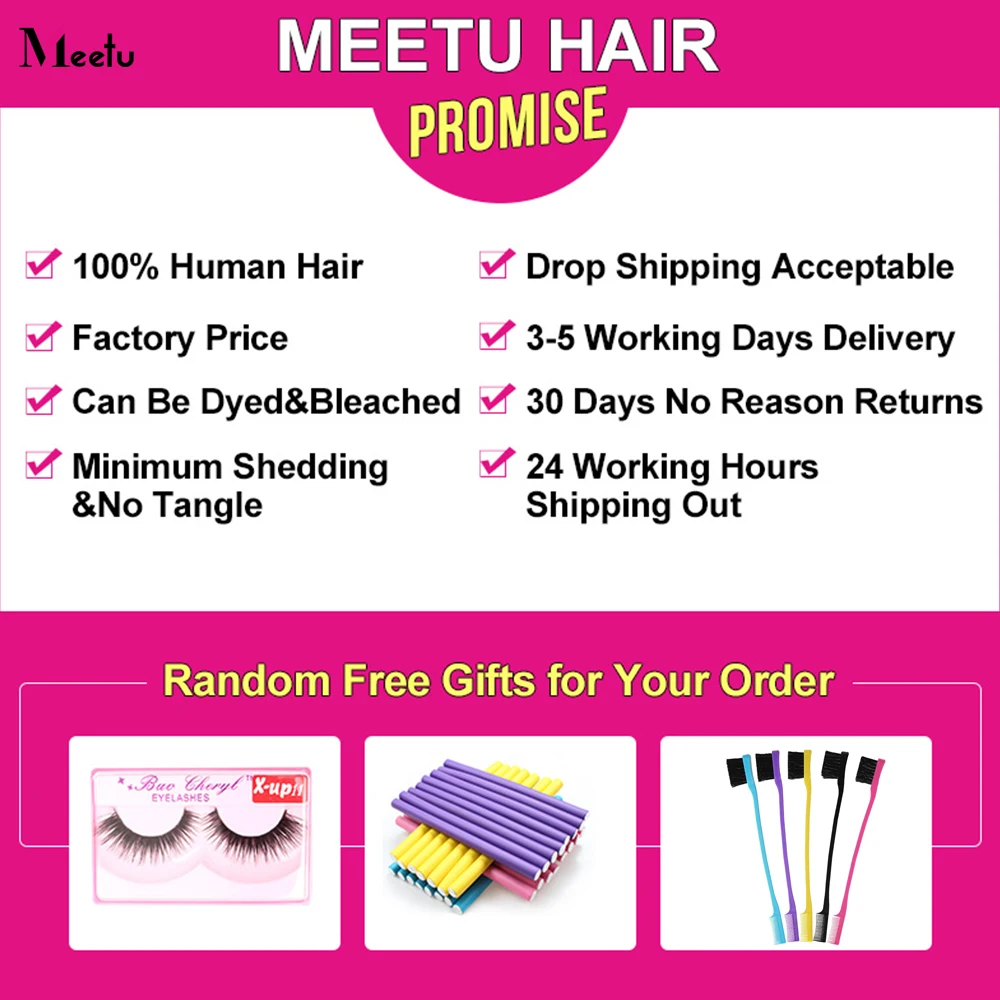 Meetu Straight Bundles with Closure 613 Blonde Lace Closure and Bundles Human Hair Bundles with Closure Remy 4x4 Lace Closure