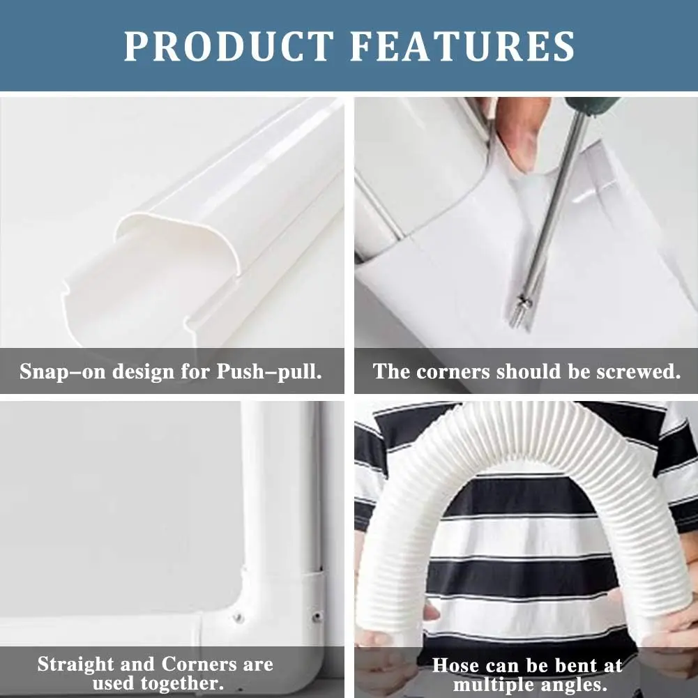 16,5 Fuß Mini Split Line Set Abdeckung 4" PVC Line Cover Kit für Mini Split und Zentralklimaanlage