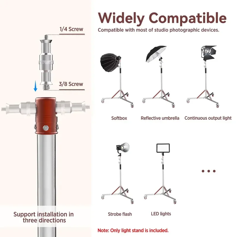 Adjustable C Stand Tripod with Wheels Heavy Duty 3m Stainless Steel Bracket for Photo Video Lighting Studio Equipment Support