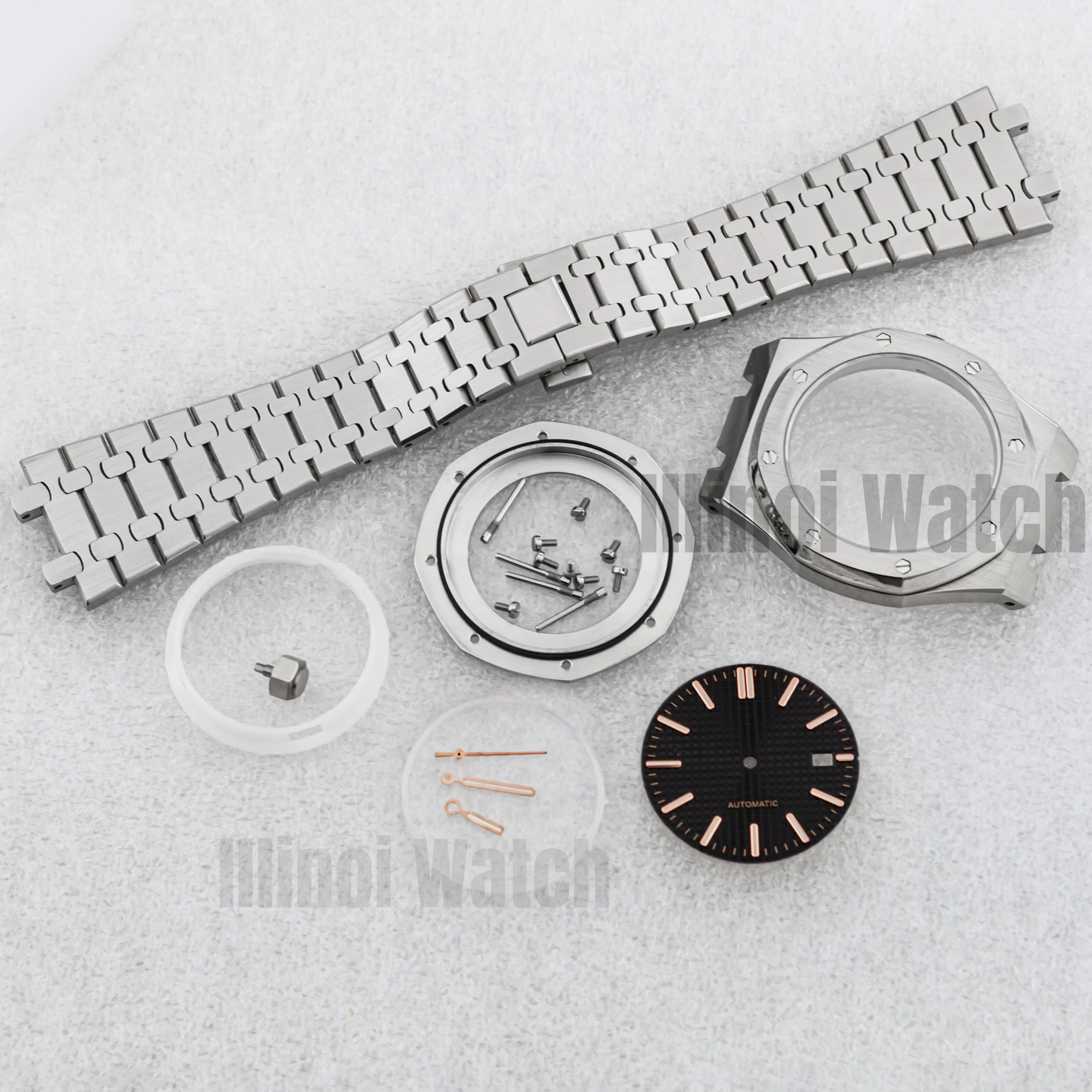 41mm Watch Case for Royal Oak Case 31.8mm Dial NH35 Hands Stainless Steel Bracelet Waterproof Sapphire Glass for NH35 NH36