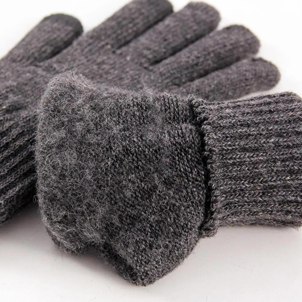 

Men Gloves 1 Pair Fashion Ribbed Cuffs Stretchy Men Knitting Riding Gloves for Daily Wear