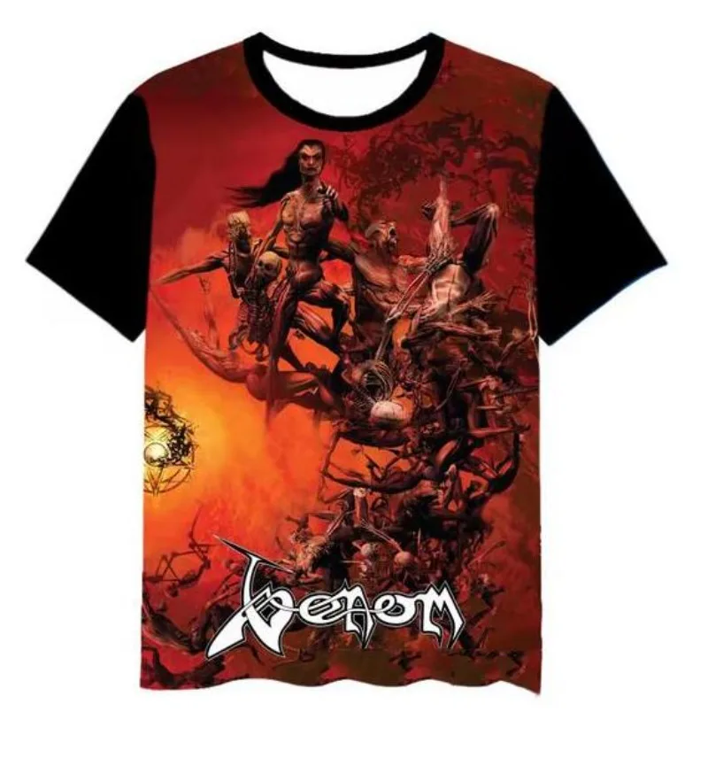 

New Fashion Men/Women Venom Band 3D Print Short Sleeve T-Shirt Fashion T Shirt Sport Hip Hop Summer Tops TX147