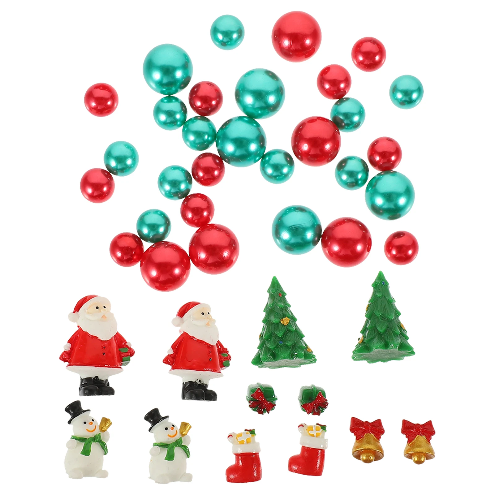 

1 set Snowman Pearls Decoration Christmas Vase Filler DIY Wedding Party Holiday naments Floating Beads Set Green Color Vase