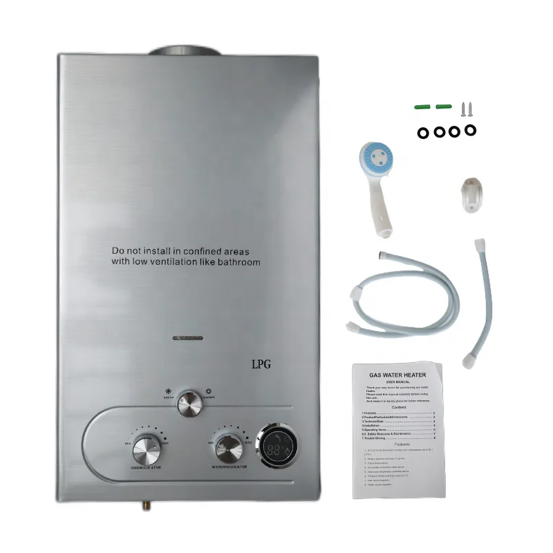 중국 도매 국가 현대 소설 디자인 굴뚝 없는 가스 온수기 10L-18L