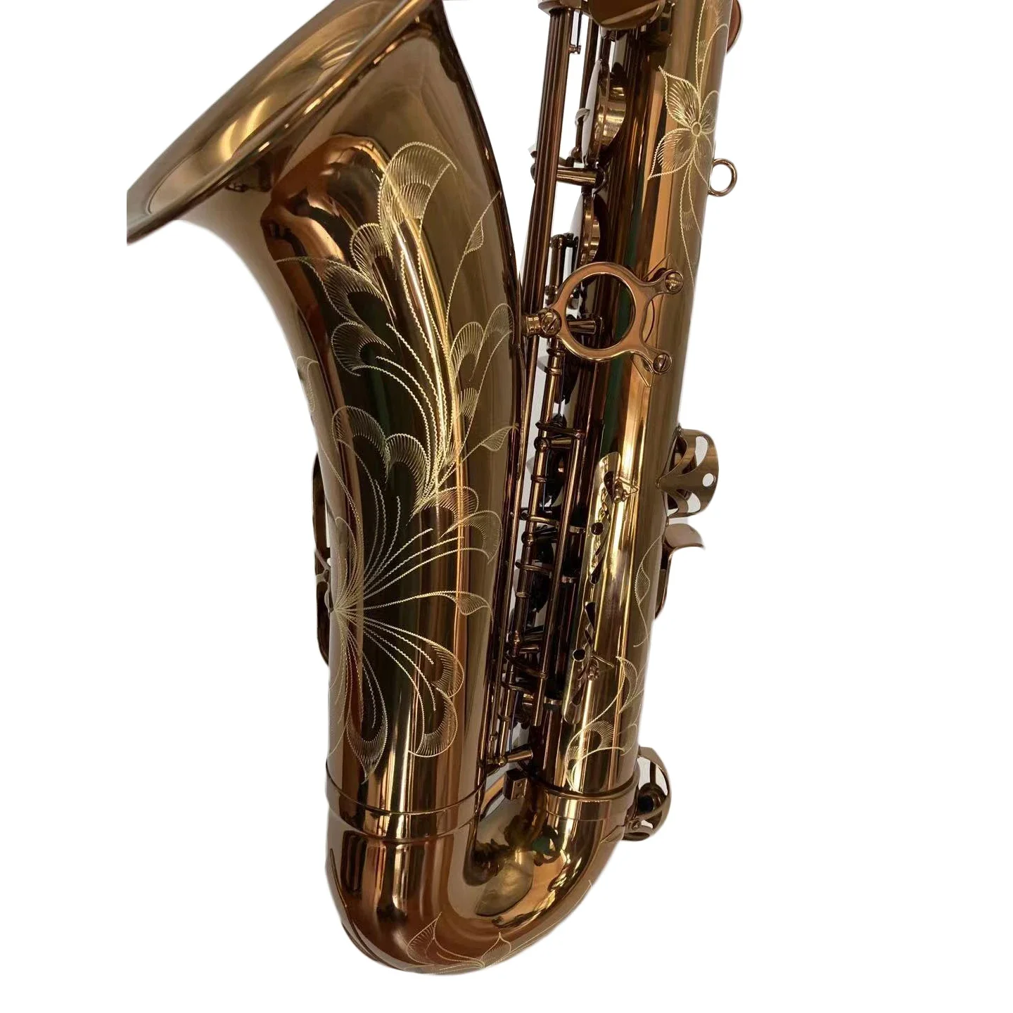 Hooqu Черный масляный цвет Поверхность Готовый новый стиль Дизайн Золотой лак Тенор-саксофон