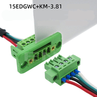 1Sets 15EDGWC Pitch 3.81mm 2P/3P/4P/5P/6P/8P/9P/10P/12P/16P/18P/22P Pluggable Terminal Block Connector JM15EDGKM 3.81mm Pitch