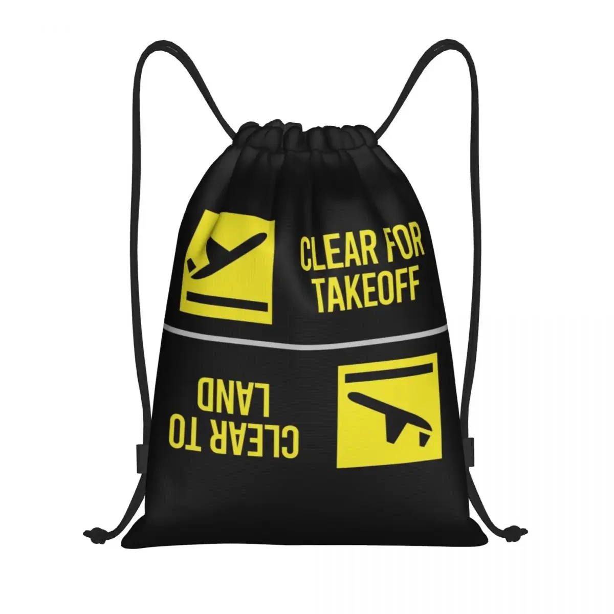 Clear For Takeoff Landing Drawstring Backpack Bags Women Men Lightweight Aviator Pilot Gym Sports Sackpack Sacks for Traveling