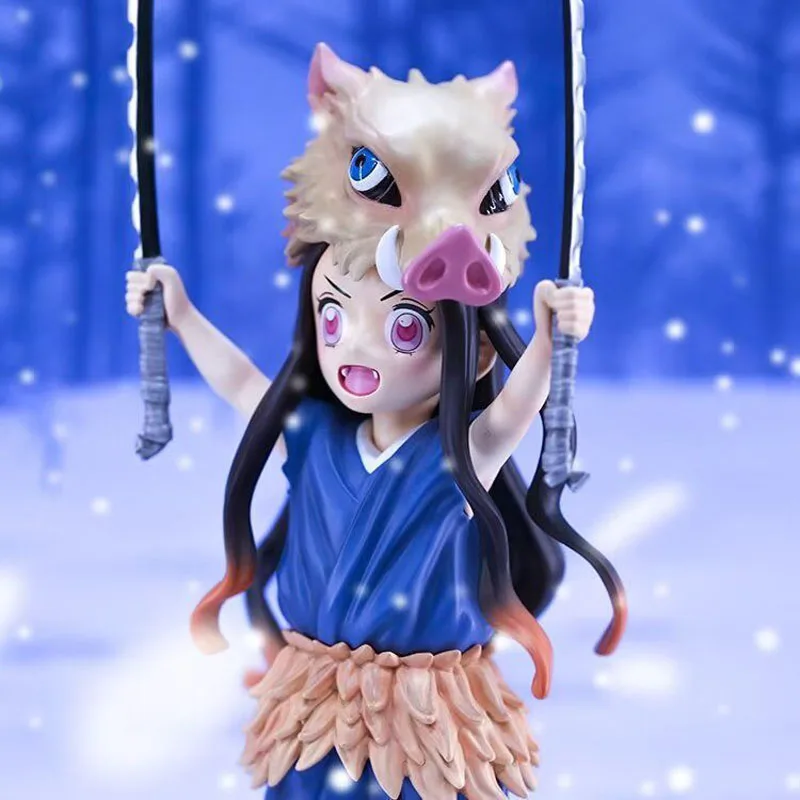 20cm demon slayer kamado nezuko anime figura midouzi cos lnosuke kimetsu não yaiba estatueta pvc estátua modelo brinquedo