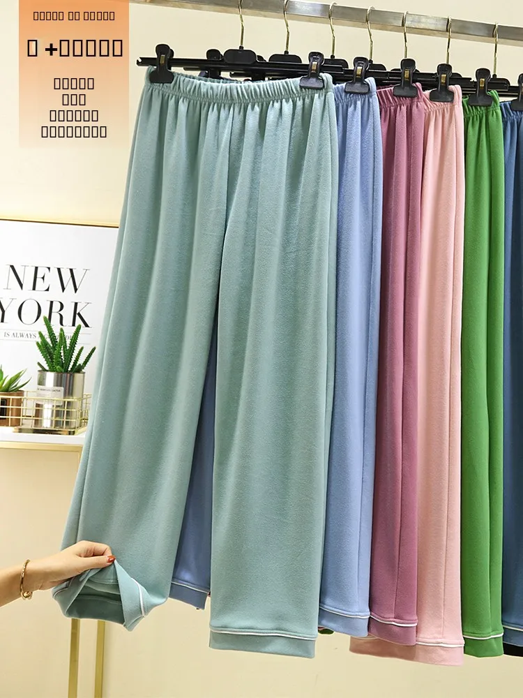 

Утепленные широкие брюки оверсайз для женщин, зимние, повседневные, свободного кроя, больших размеров, с широкими штанинами, можно носить на улице, из флиса.