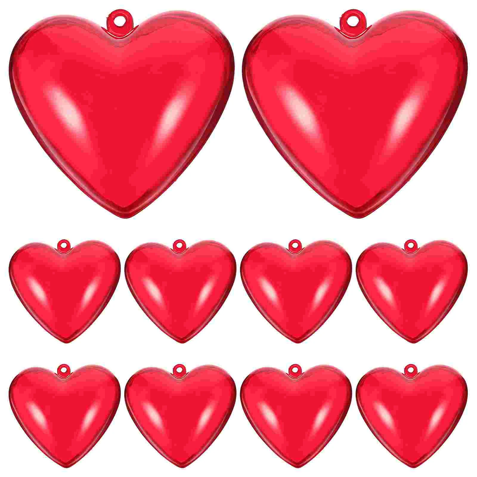 10 Pcs Coaster Man Christmas Trees Tassel Plastic Rechargeable Heart Shaped Ball Ornaments