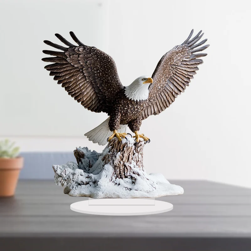 2D 1PCS Eagle Career Takes Off Acrylic Decorative Piece Gift Desktop Decor  Office Decor Realistic Enhances Career Fortune