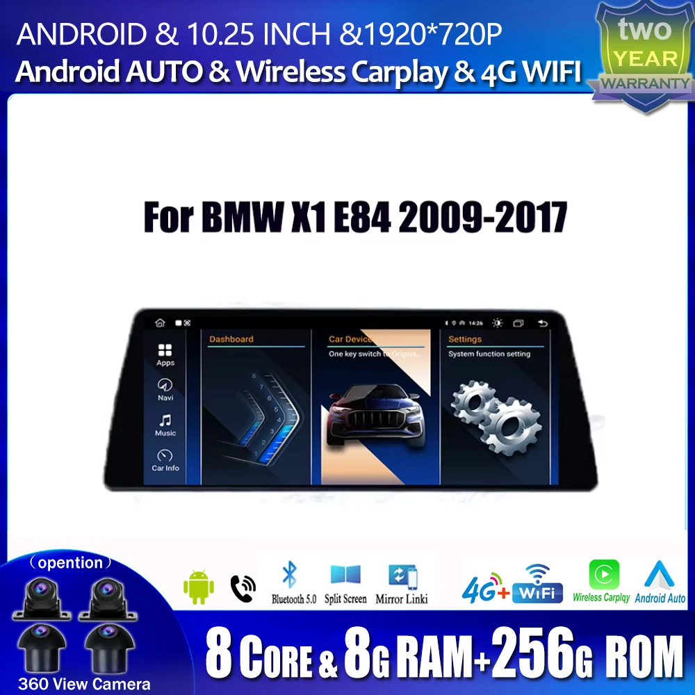 10.25 Inch For BMW X1 E84 2009-2017 Android Touch Screen Car Accessories Carplay Monitor Stereo Speacker Radio Multimedia Player