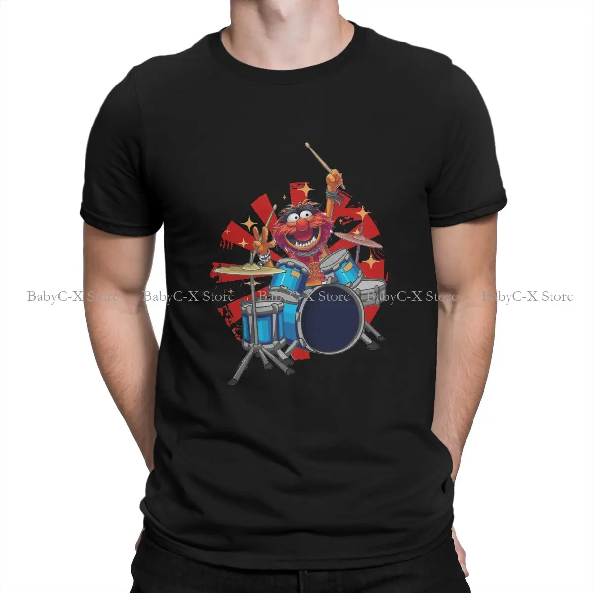 Fraggle Rock Children Cartoon Polyester TShirt for Men ANIMAL DRUMMER THE MUPPETS SHOW Soft Leisure Sweatshirts T Shirt