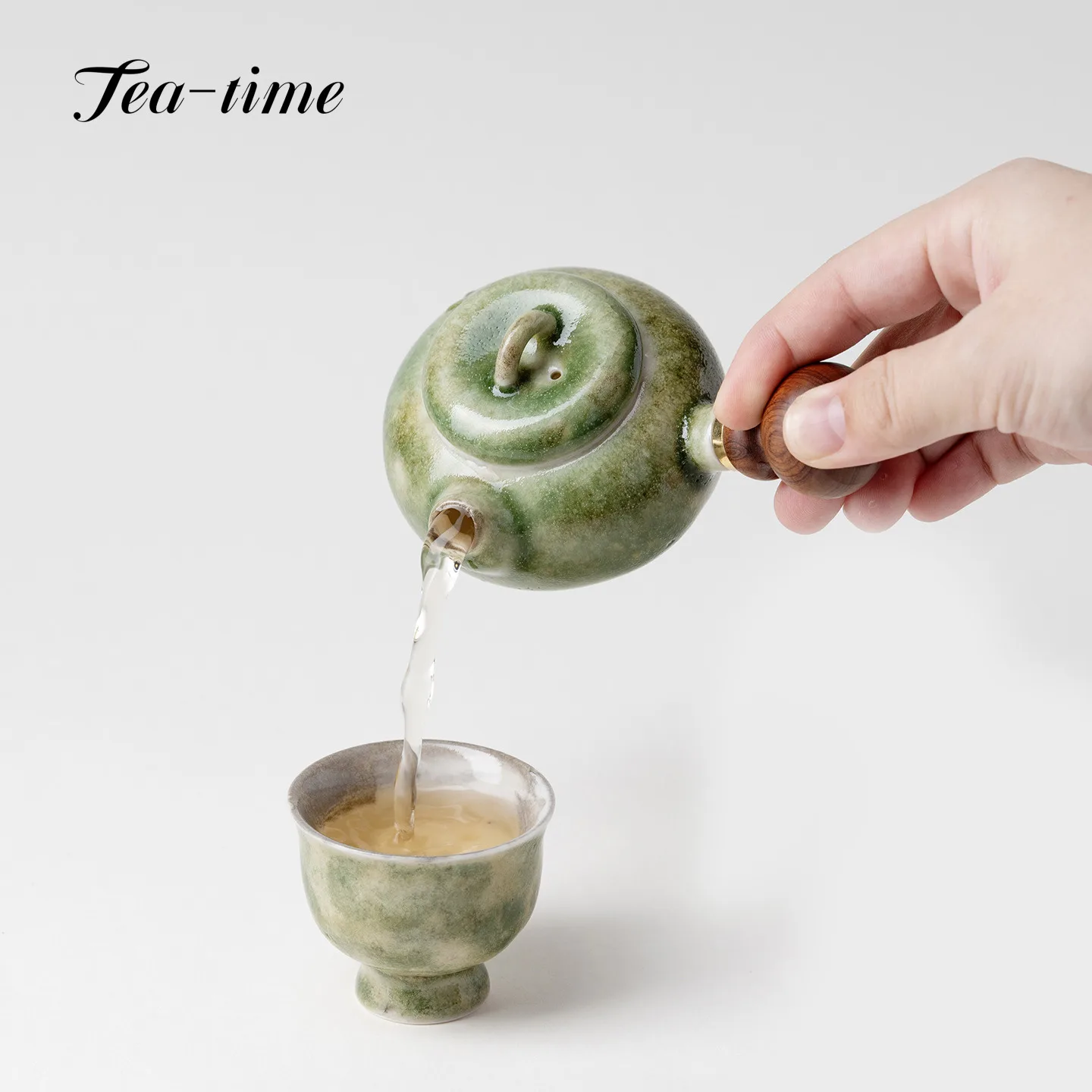 Kiln-Fired Green Kettle Ceramic Teapot Side Handle Tea Infuser Teapot Yixing Chinese Brewing Teapots Gong Dao Bei Ceremony Pot - view 5