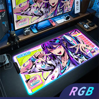 RGB Fan Technology Rubber Anti-Sliding Keyboard Pad PC Anime Girl Table Pad XXL Technology Game Player Mouse Pad Yeston Fifine