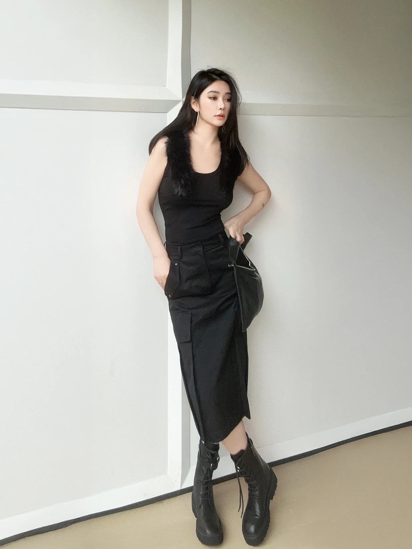 

Comfortable High Waist Cotton ket Skirt Casual Sle Women's Faion Straight Cut Slimming Skirt by DISIMAN.LING