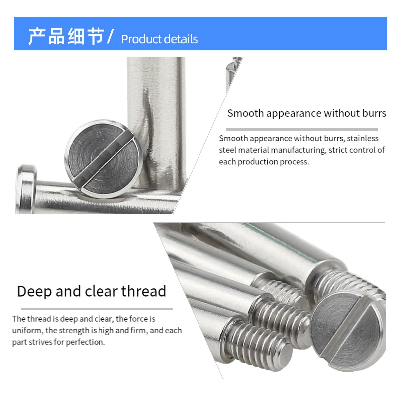 M4 M5 M6 Stainless Steel Slotted Plug Positioned Shaft Shoulder Step Screw Plug Limit Screw Bearing Bolt Length 5-40mm