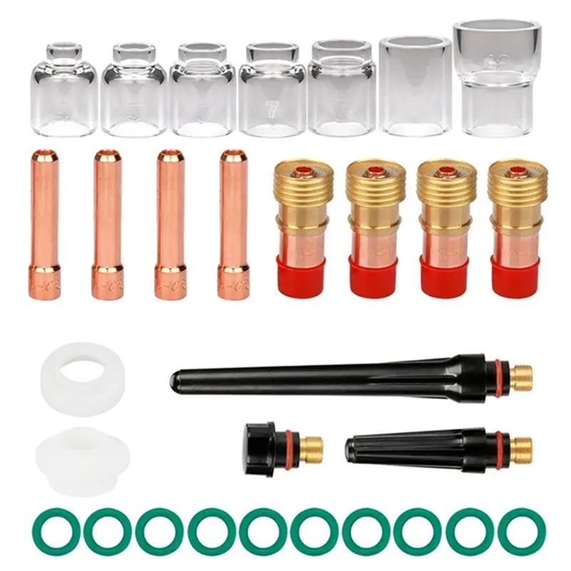

Сварочная горелка TIG AB46-TIG, аксессуары для сварки TIG, короткая газовая линза, стеклянная чашка Pyrex, 3,2 мм