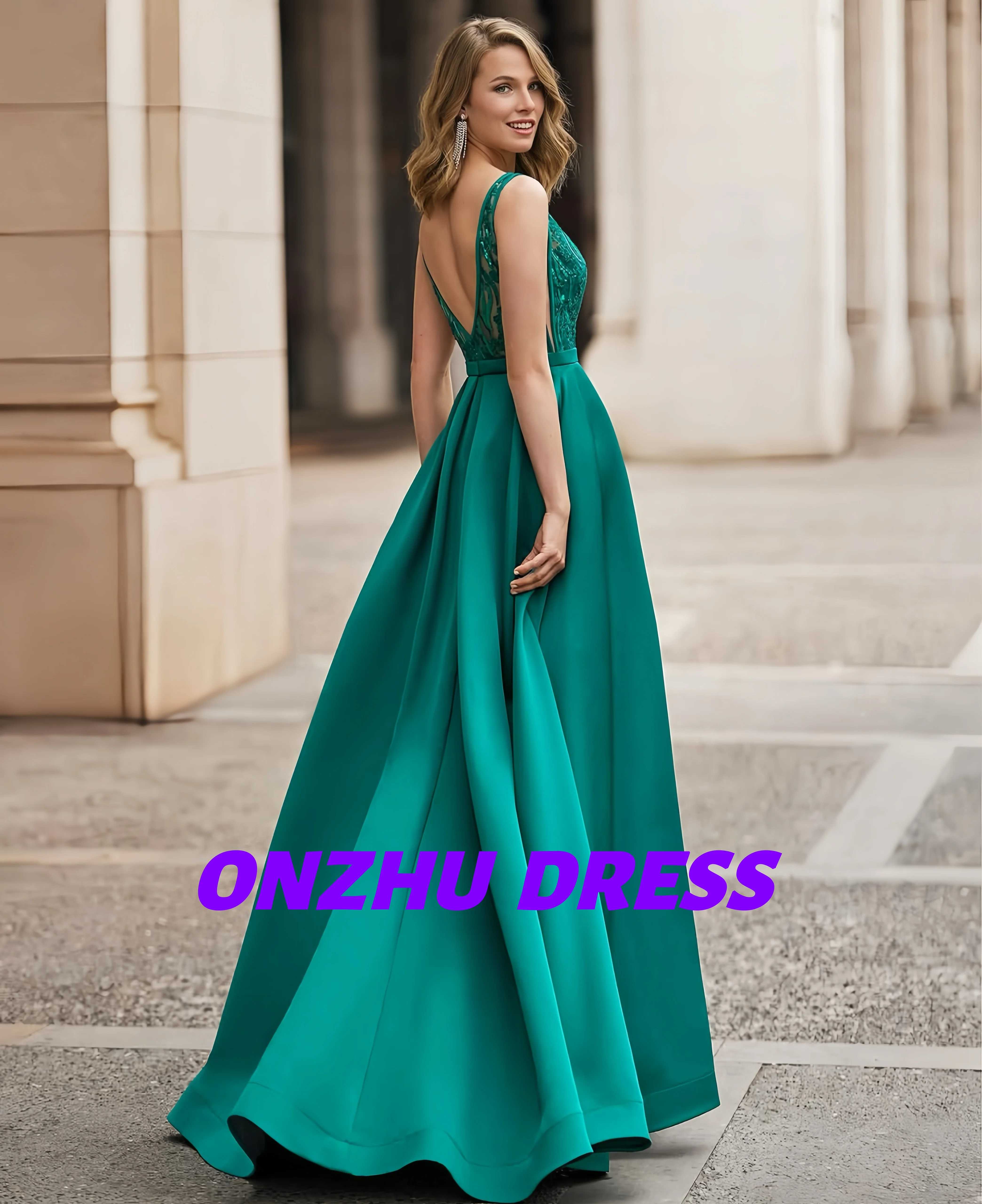 فساتين سهرة رائعة مخصصة برقبة على شكل حرف v بدون أكمام على شكل حرف a فساتين سهرة فاخرة رداء de soiree vestidos de gala vestidos de gala جزء