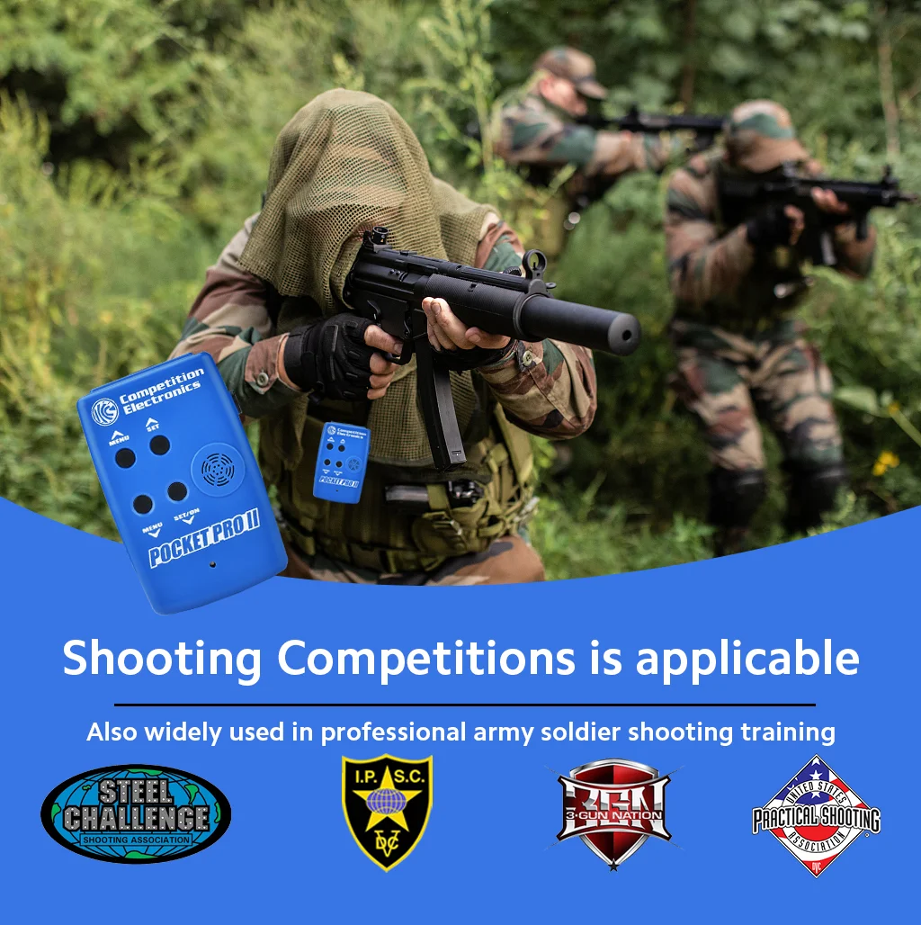 Temporizadores de tiro electrónicos, temporizador profesional de competición IPSC para desafío de acero, temporizador de competición, práctica de Airsoft, pantalla LCD