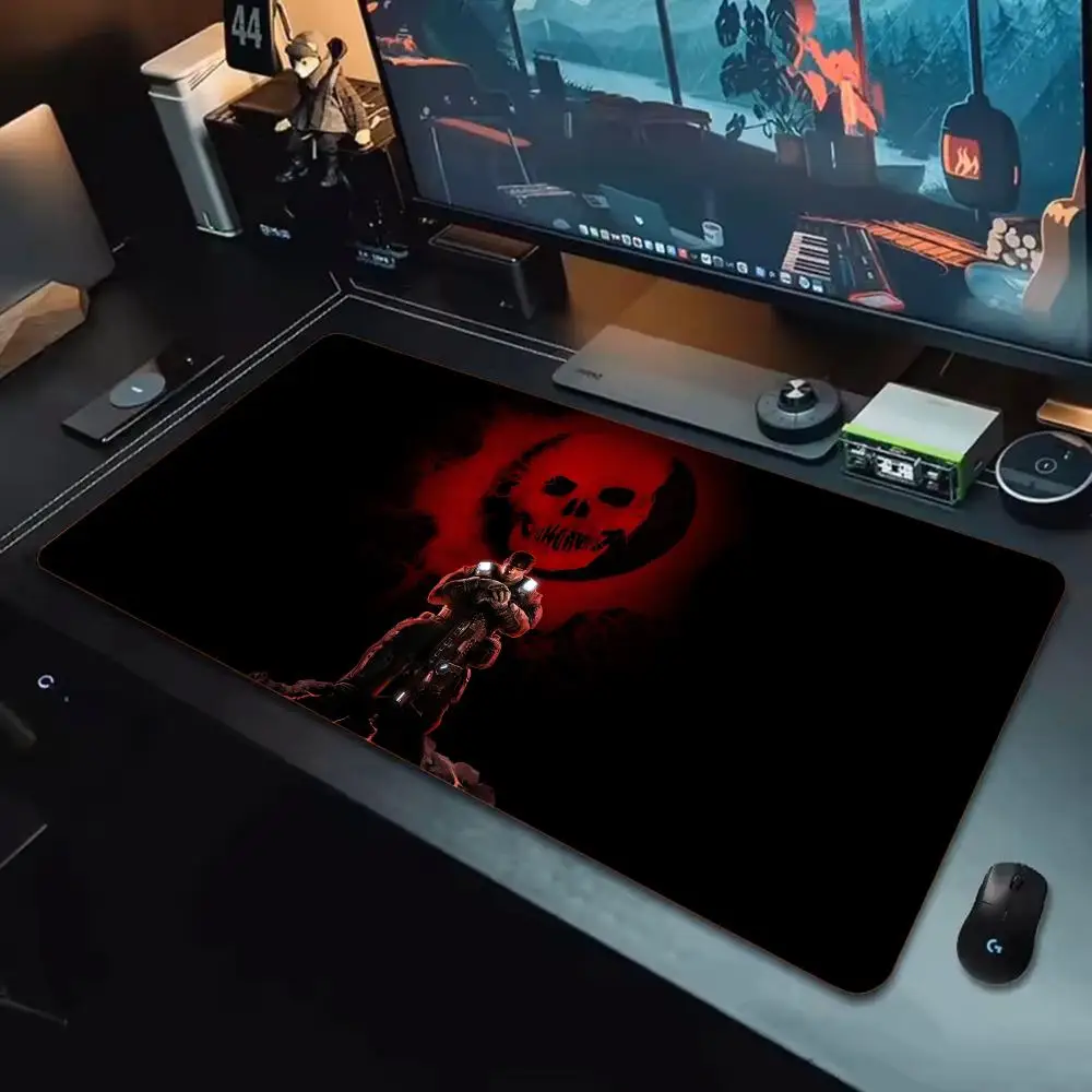 Gamer G-Gears Of War Mouse Pad Tapetes de Mesa Teclado, Borracha Kawai, Tapete de Mesa Antiderrapante, XXL90x40cm