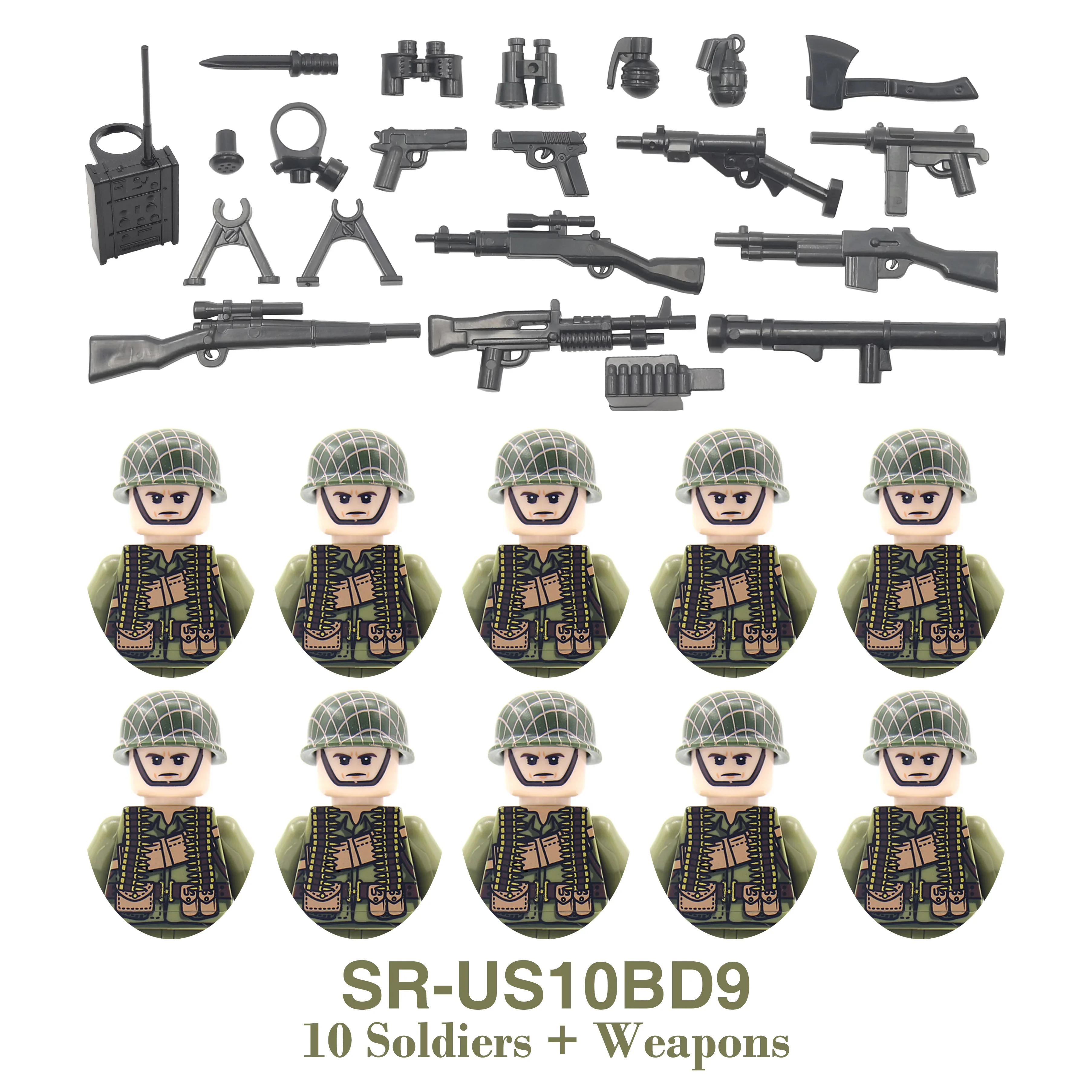 DIY WOII Infanterie Medisch Korps Soldaat Motorfiets Sovjet Amerikaanse Leger Militaire Wapens Bouwsteen Steentjes Kinderen Kids Cadeau Speelgoed