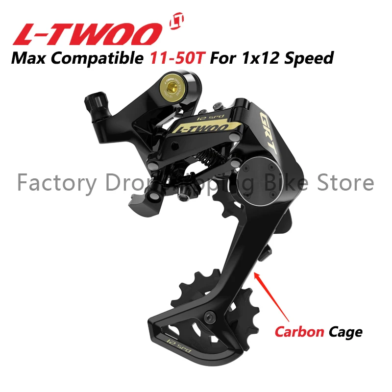 LTWOO GRT GR9 GR7 Damping System Gravel Bicycle Rear Derailleur 1x12S 1x11S 1x10S Carbon Fibre Cage Compatible 50T Cassette