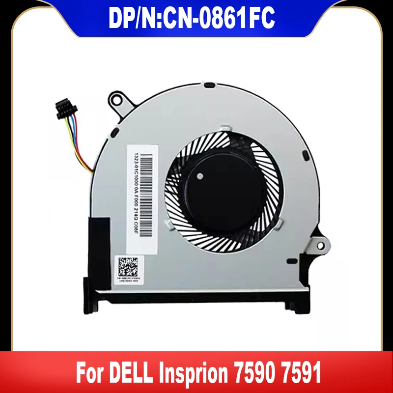 0861FC New Original For DELL Insprion 7590 7591 Laptop Cooling Fan Cooler Fan CN-0861FC 861FC Heatsink Radiator High Quality